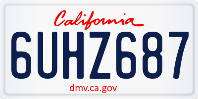 CA license plate 6UHZ687