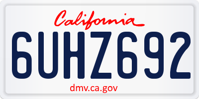 CA license plate 6UHZ692