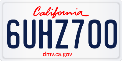 CA license plate 6UHZ700