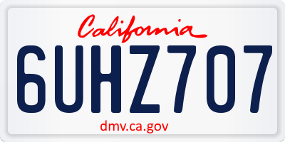 CA license plate 6UHZ707