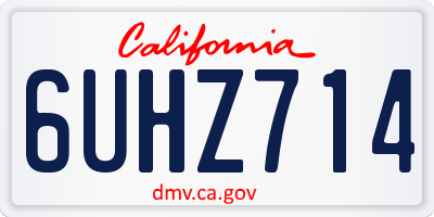 CA license plate 6UHZ714