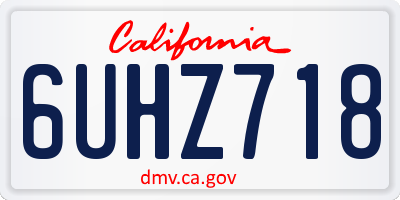 CA license plate 6UHZ718