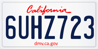 CA license plate 6UHZ723