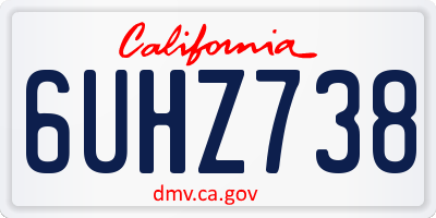 CA license plate 6UHZ738