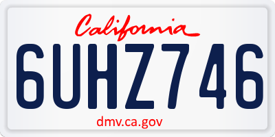 CA license plate 6UHZ746