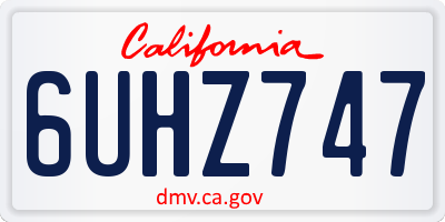 CA license plate 6UHZ747