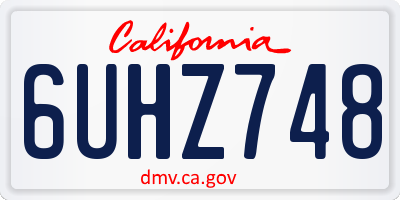 CA license plate 6UHZ748