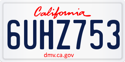 CA license plate 6UHZ753
