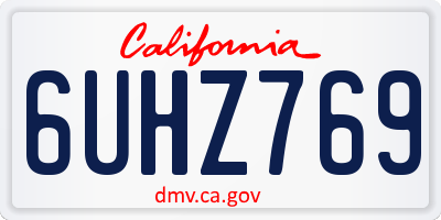 CA license plate 6UHZ769