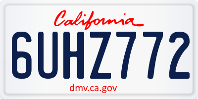 CA license plate 6UHZ772
