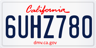 CA license plate 6UHZ780