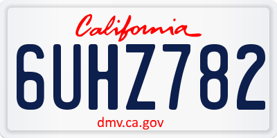 CA license plate 6UHZ782