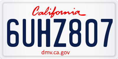 CA license plate 6UHZ807