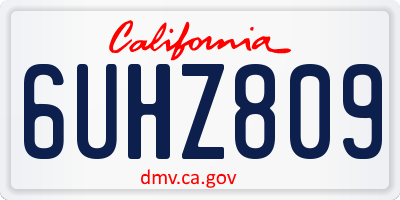 CA license plate 6UHZ809