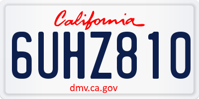 CA license plate 6UHZ810