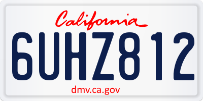 CA license plate 6UHZ812