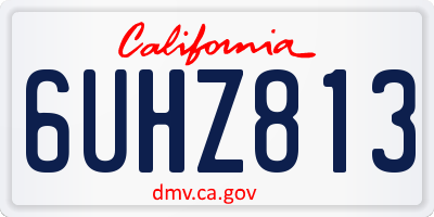 CA license plate 6UHZ813