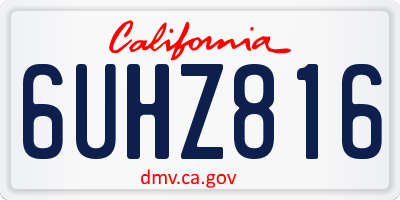 CA license plate 6UHZ816