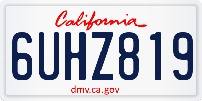 CA license plate 6UHZ819