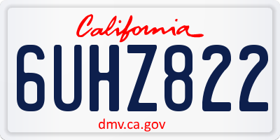CA license plate 6UHZ822