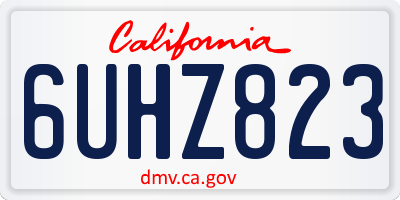 CA license plate 6UHZ823