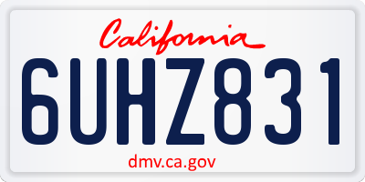CA license plate 6UHZ831