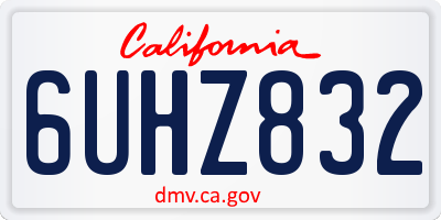 CA license plate 6UHZ832