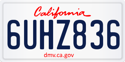 CA license plate 6UHZ836
