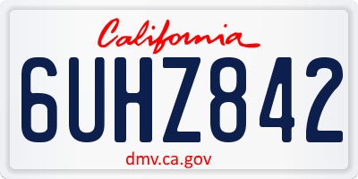 CA license plate 6UHZ842