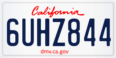CA license plate 6UHZ844