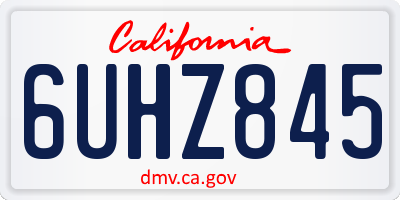 CA license plate 6UHZ845
