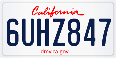 CA license plate 6UHZ847