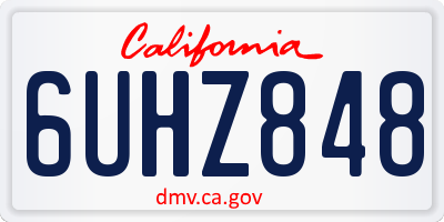 CA license plate 6UHZ848