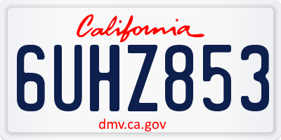 CA license plate 6UHZ853