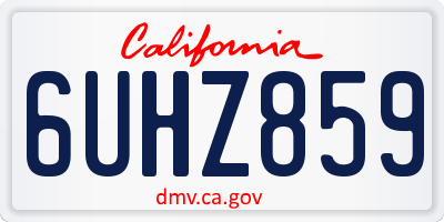 CA license plate 6UHZ859