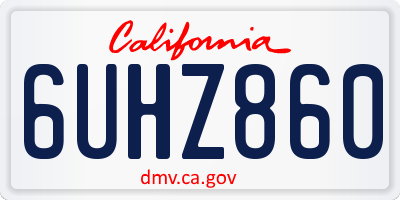 CA license plate 6UHZ860