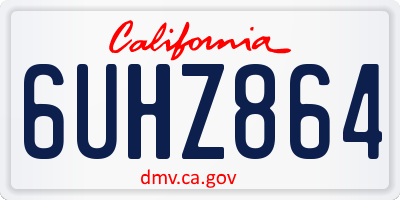CA license plate 6UHZ864