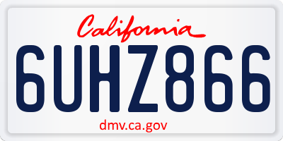 CA license plate 6UHZ866