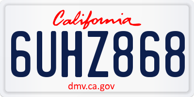 CA license plate 6UHZ868