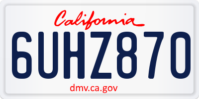CA license plate 6UHZ870