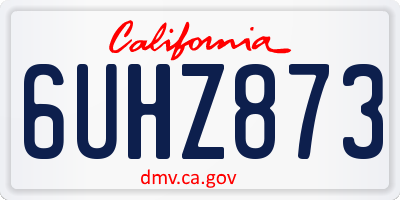 CA license plate 6UHZ873