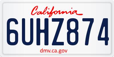 CA license plate 6UHZ874