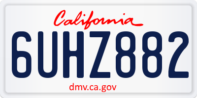 CA license plate 6UHZ882