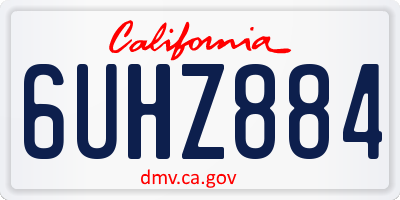 CA license plate 6UHZ884