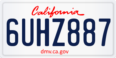 CA license plate 6UHZ887