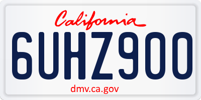 CA license plate 6UHZ900
