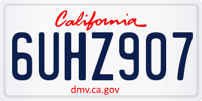CA license plate 6UHZ907