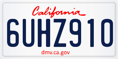 CA license plate 6UHZ910
