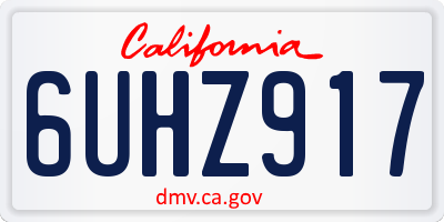 CA license plate 6UHZ917