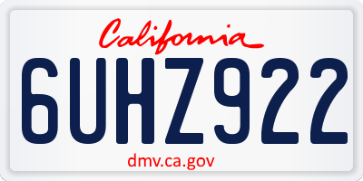 CA license plate 6UHZ922